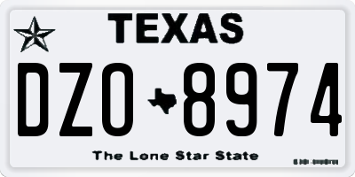 TX license plate DZO8974