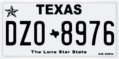TX license plate DZO8976