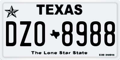 TX license plate DZO8988