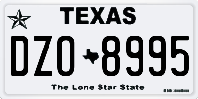 TX license plate DZO8995