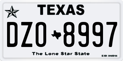 TX license plate DZO8997