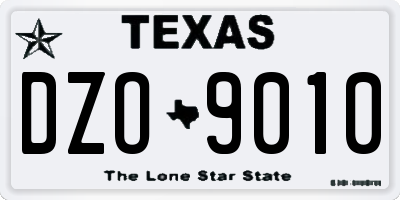 TX license plate DZO9010