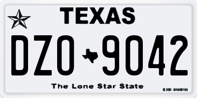 TX license plate DZO9042