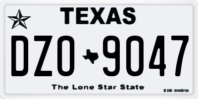 TX license plate DZO9047