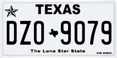 TX license plate DZO9079