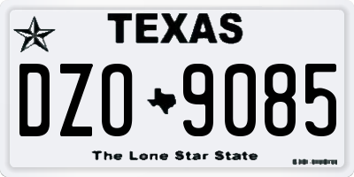 TX license plate DZO9085