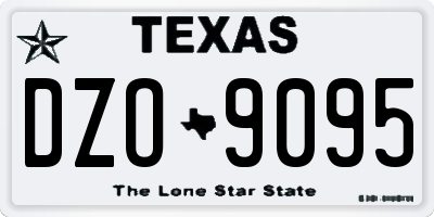 TX license plate DZO9095