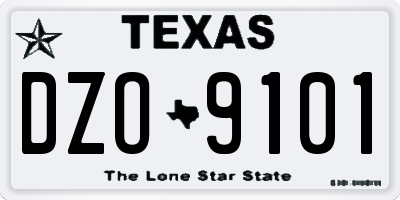 TX license plate DZO9101