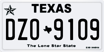 TX license plate DZO9109