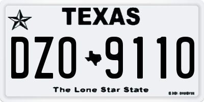 TX license plate DZO9110