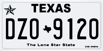 TX license plate DZO9120