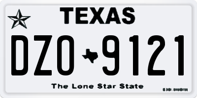 TX license plate DZO9121