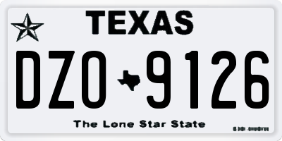 TX license plate DZO9126