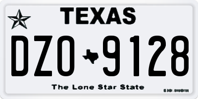 TX license plate DZO9128