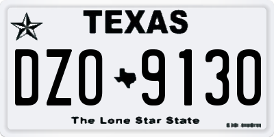 TX license plate DZO9130