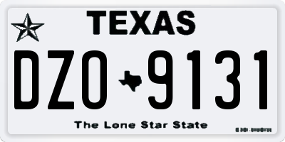 TX license plate DZO9131
