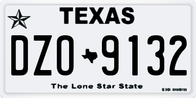 TX license plate DZO9132