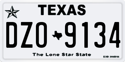 TX license plate DZO9134