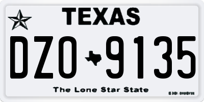 TX license plate DZO9135