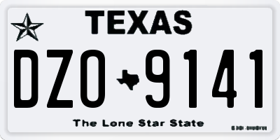TX license plate DZO9141