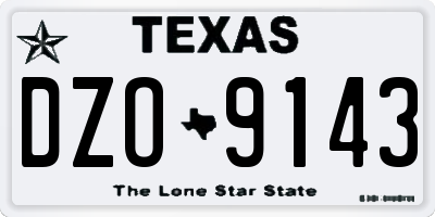 TX license plate DZO9143