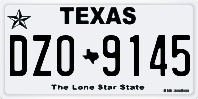 TX license plate DZO9145