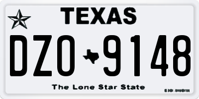 TX license plate DZO9148