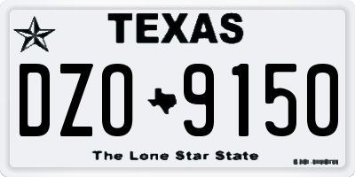 TX license plate DZO9150