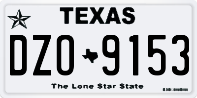 TX license plate DZO9153