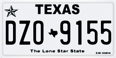 TX license plate DZO9155