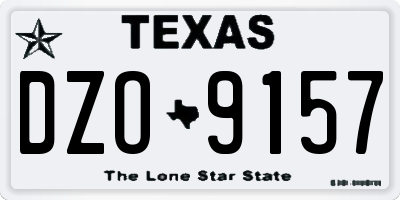 TX license plate DZO9157