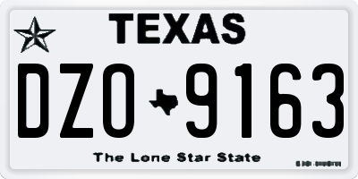 TX license plate DZO9163