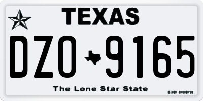 TX license plate DZO9165