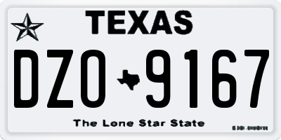 TX license plate DZO9167