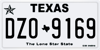 TX license plate DZO9169
