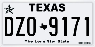 TX license plate DZO9171