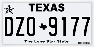 TX license plate DZO9177