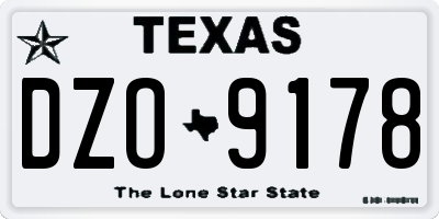 TX license plate DZO9178