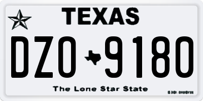 TX license plate DZO9180