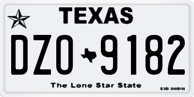 TX license plate DZO9182