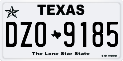 TX license plate DZO9185