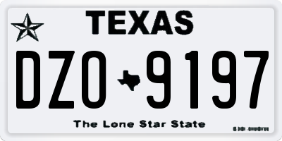 TX license plate DZO9197