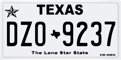 TX license plate DZO9237