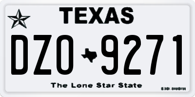 TX license plate DZO9271
