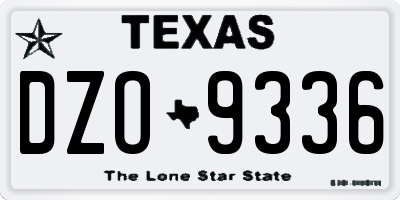 TX license plate DZO9336