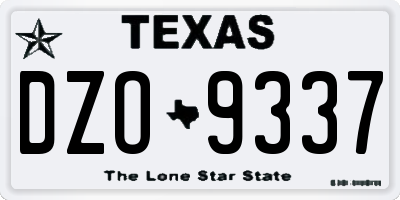 TX license plate DZO9337