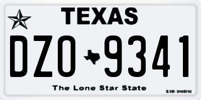 TX license plate DZO9341