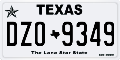 TX license plate DZO9349
