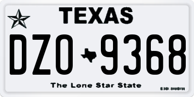 TX license plate DZO9368
