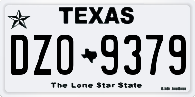 TX license plate DZO9379